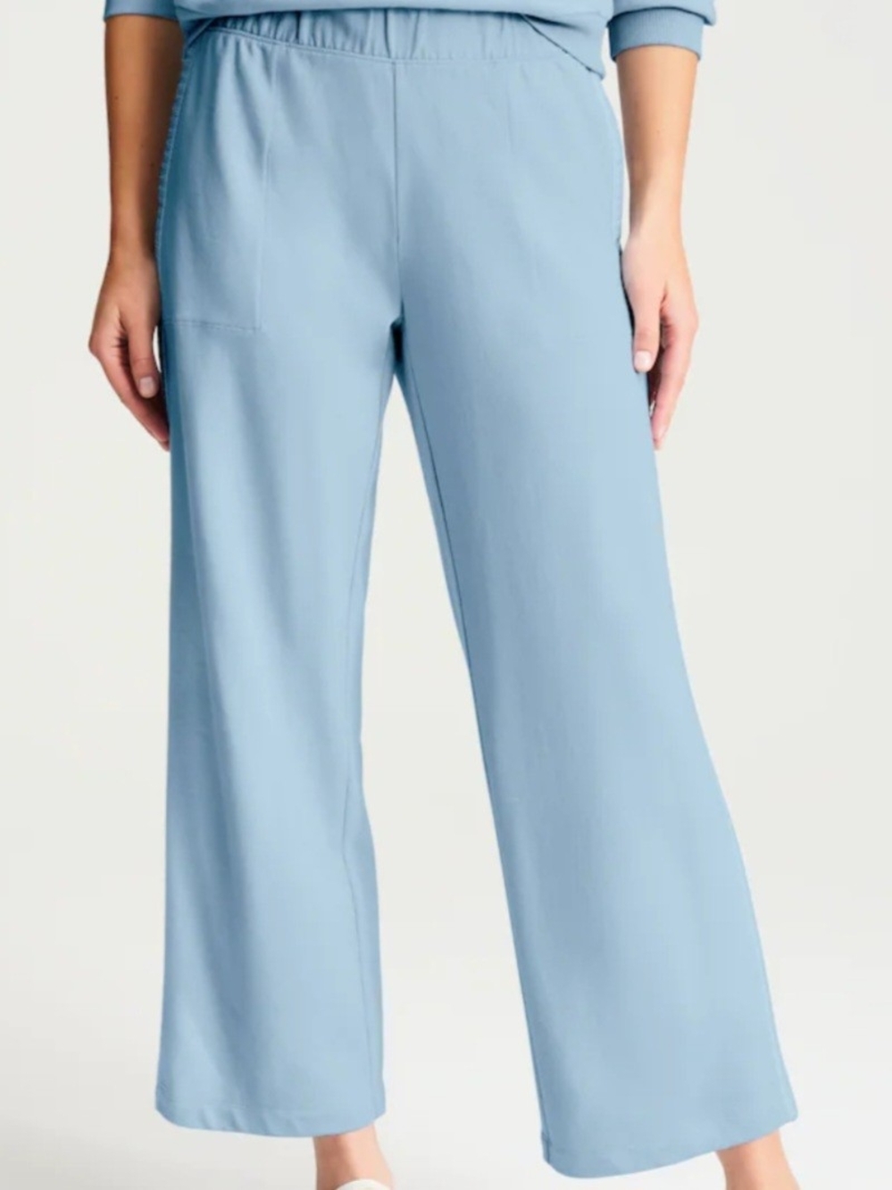 NWT J.Jill Fit Whipstitched Crops Moon Mist Blue Lounge Pants XL